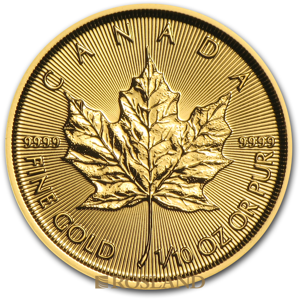 1/10 Unze Goldmünze Kanada Maple Leaf 2017