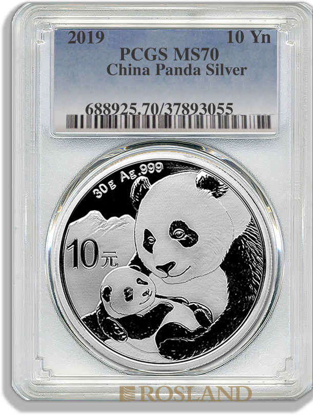 30 Gramm Silbermünze China Panda 2019 PCGS MS-70 (First Strike)