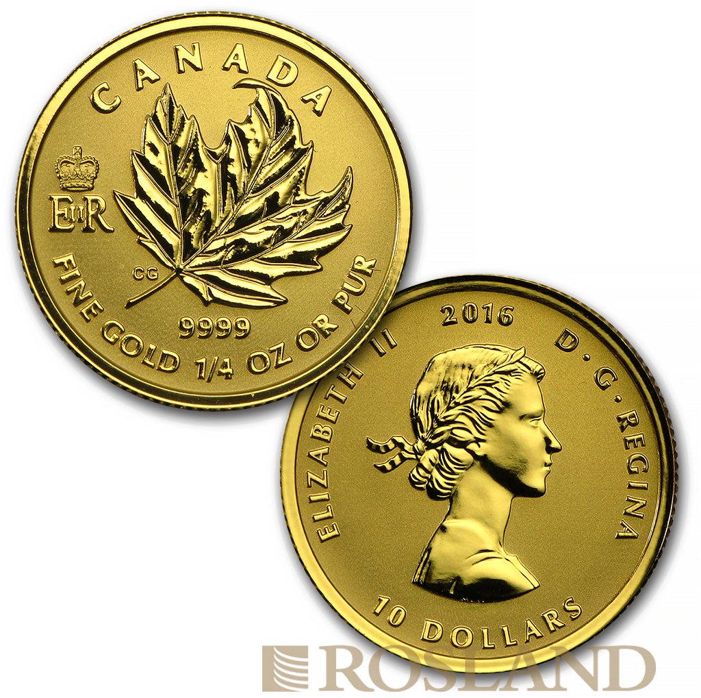 1,4 Unzen - 4 Goldmünzen Fractional Maple Leaf Set 2016 PP