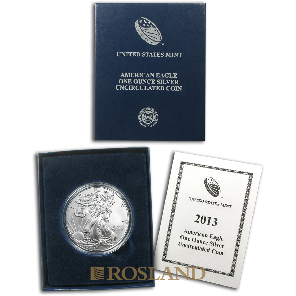 1 Unze Silbermünze American Eagle 2013 (W) Matt (Box, Zertifikat)