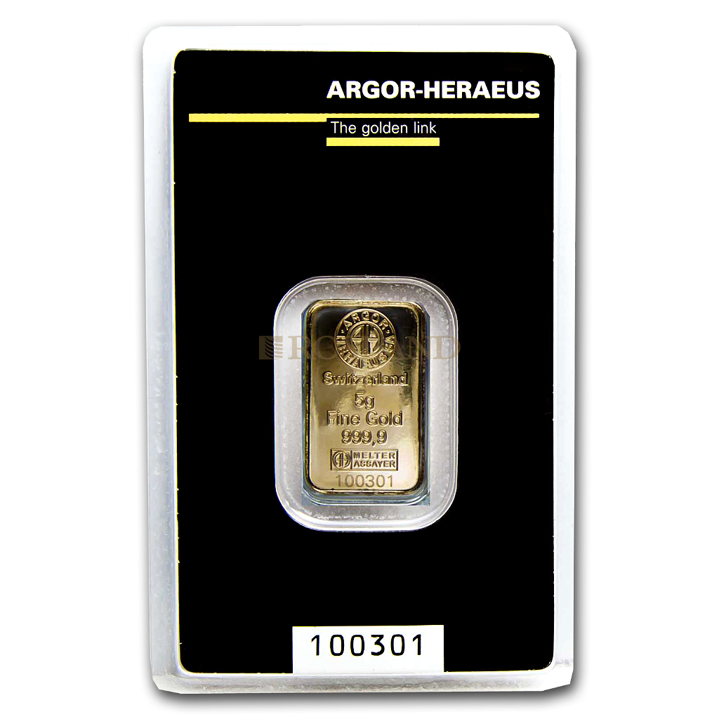 5 Gramm Goldbarren Heraeus Argor Kinebar® (.9999)