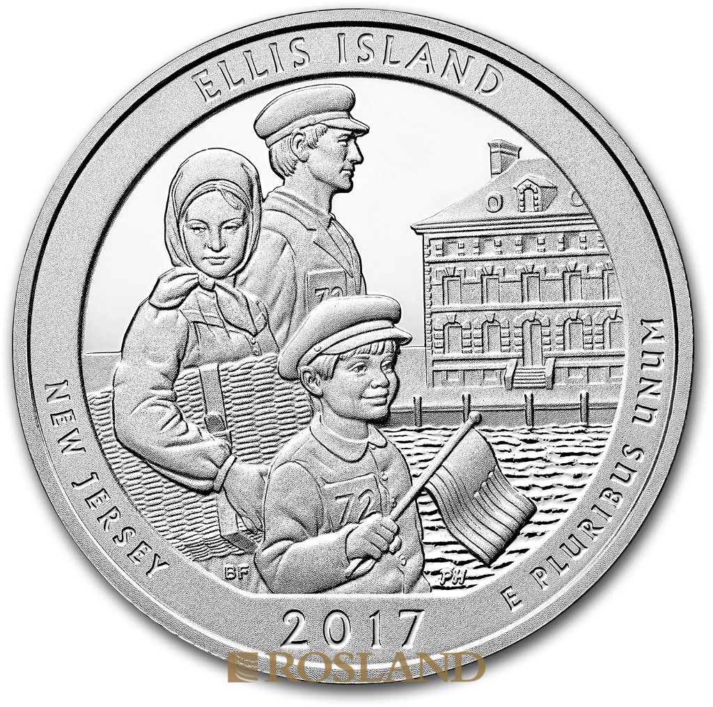 5 Unzen Silbermünze ATB Ellis Island 2017
