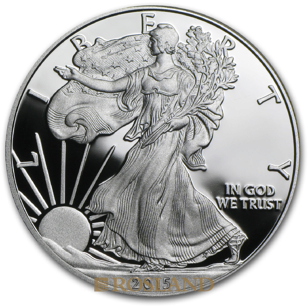 1 Unze Silbermünze American Eagle 2015 (W) PP PCGS PR-70 (FS, DCAM)