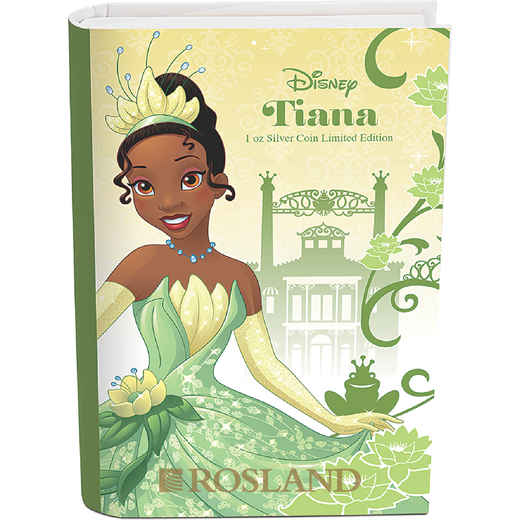 1 Unze Silbermünze Disney© Prinzessin Tiana 2016 PP (Koloriert, Box, Zertifikat)