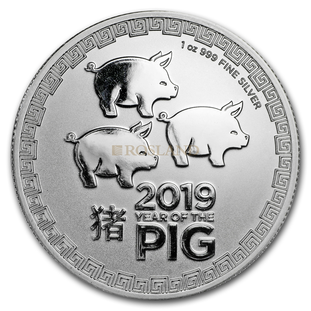 1 Unze Silbermünze Niue Lunar Jahr des Schweines 2019