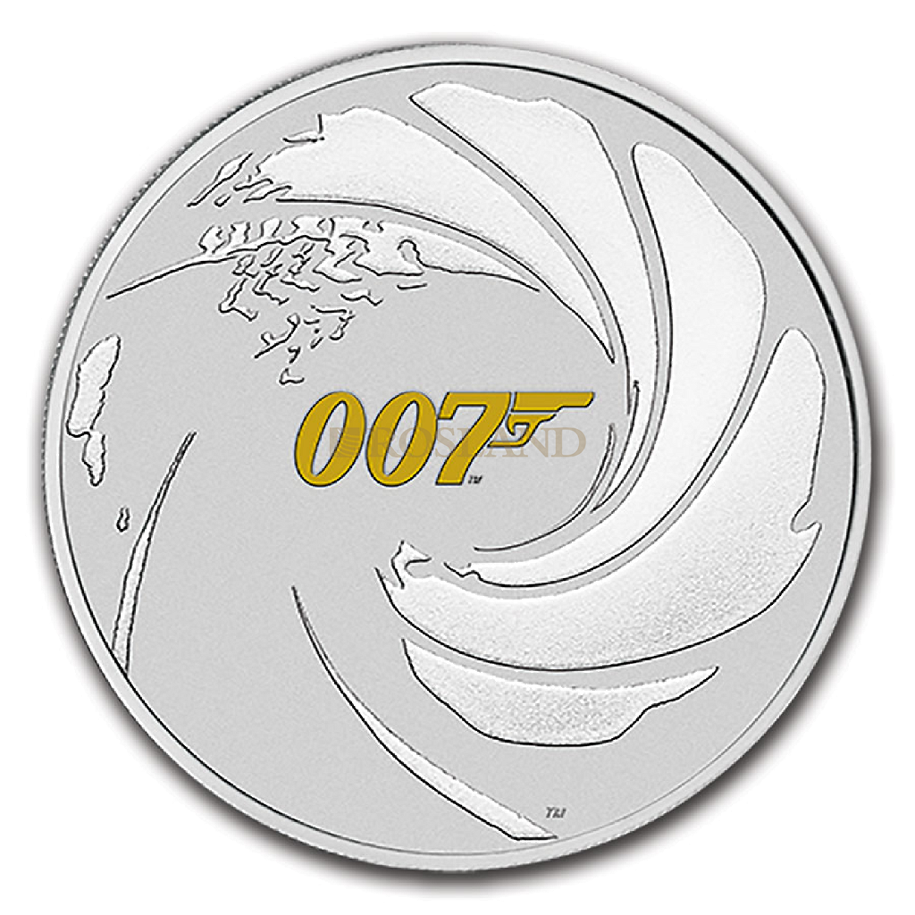 1 Unze Silbermünze 007 James Bond 2021 (Vergoldet)