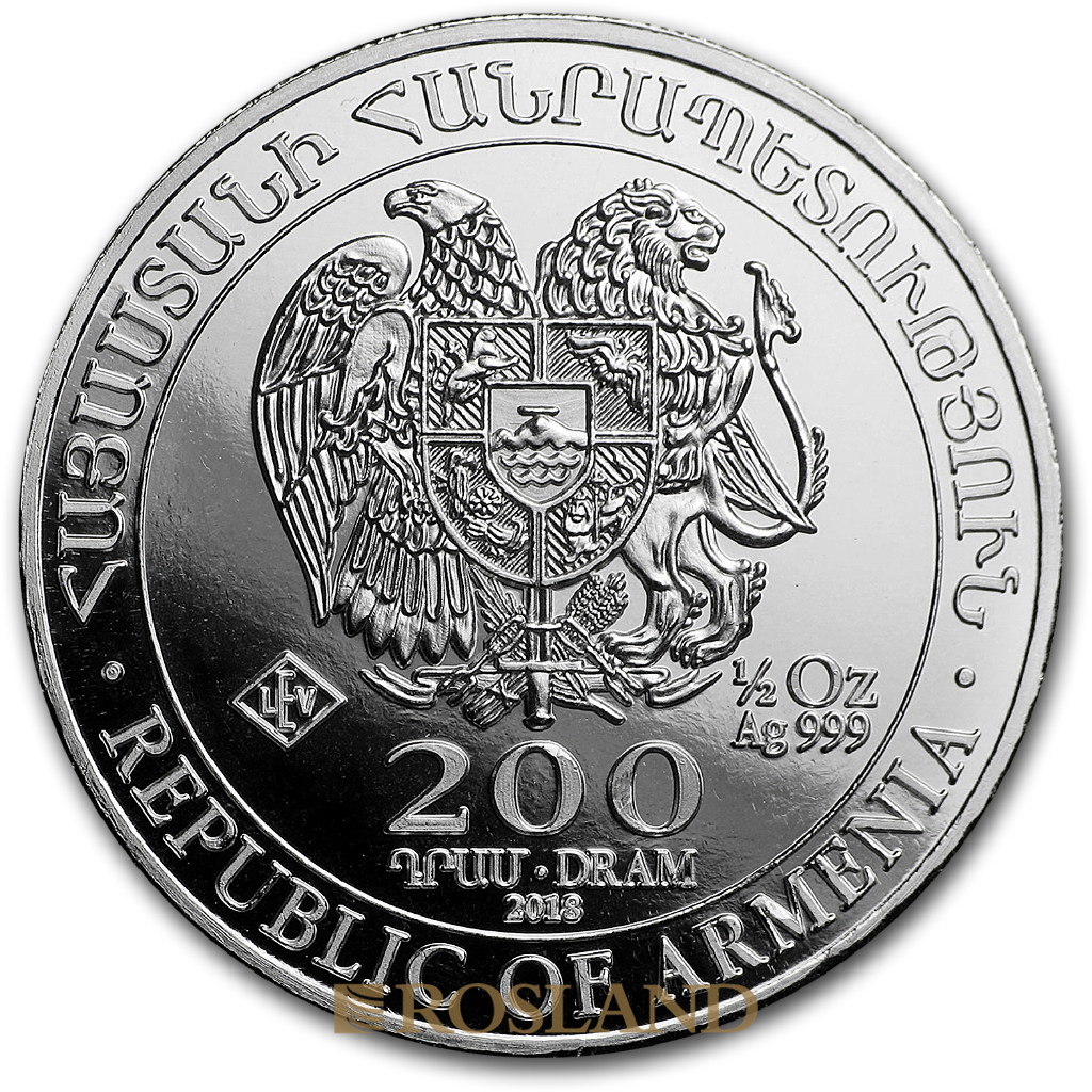 1/2 Unze Silbermünze Armenien Arche Noah 2018