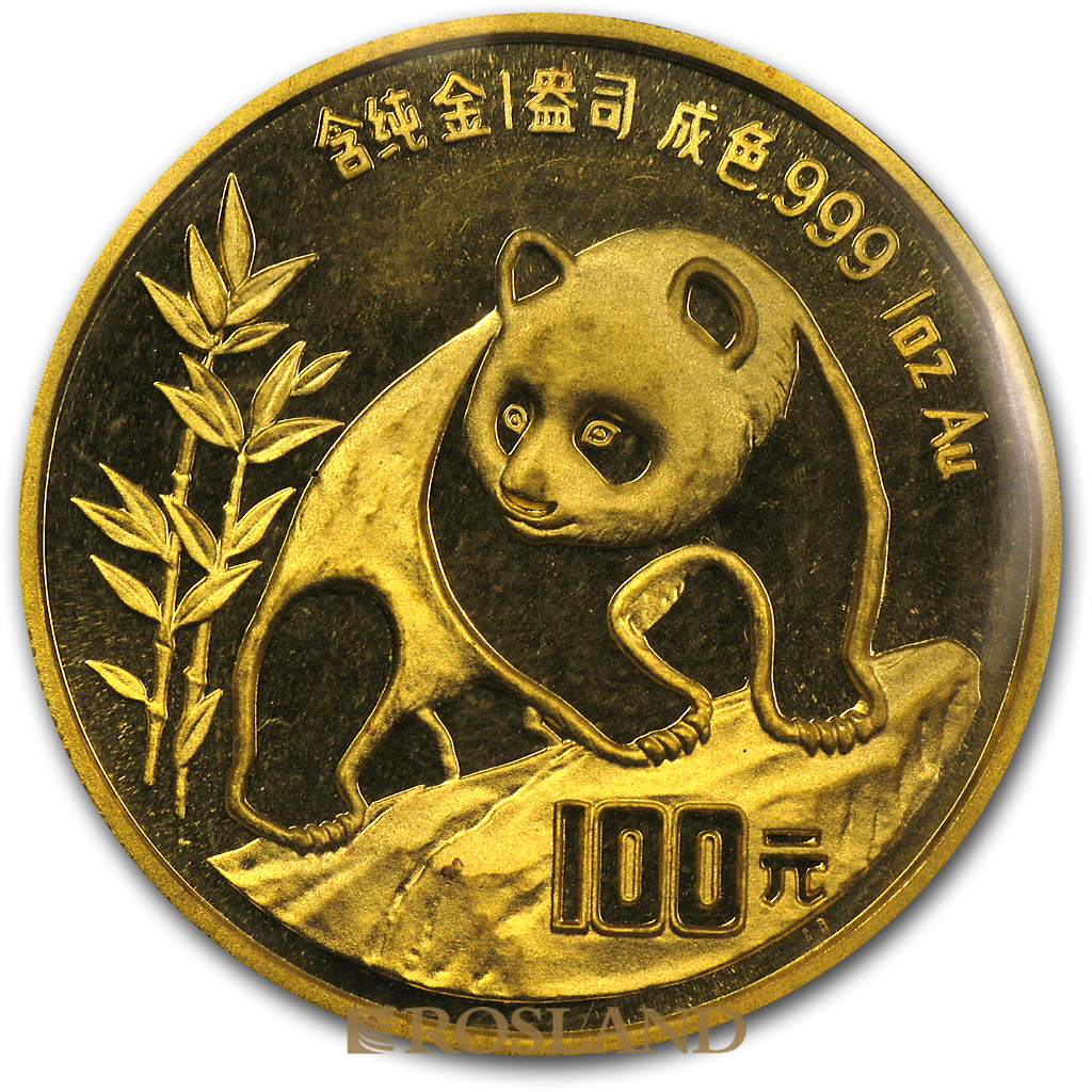 1 Unze Goldmünze China Panda 1990