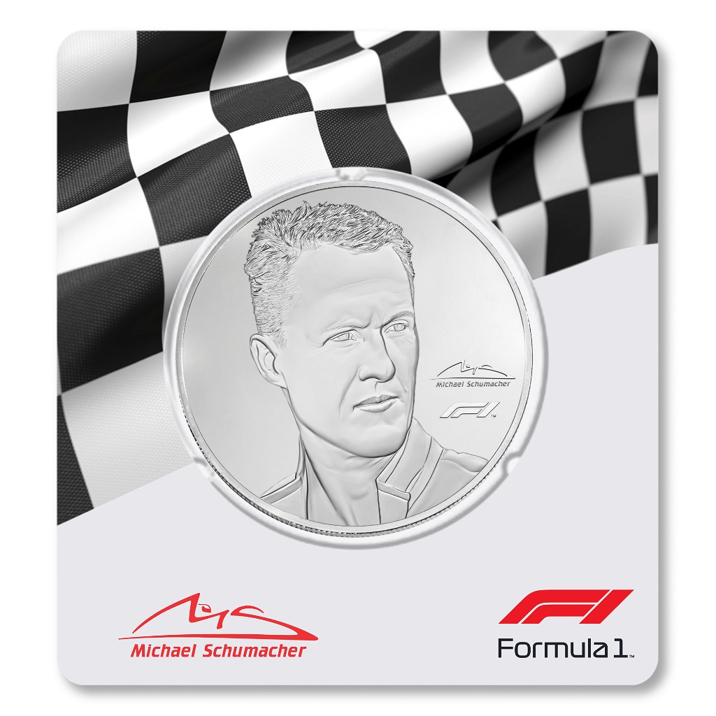 91 Unzen Silbermünze Michael Schumacher PP (Box, Zertifikat)