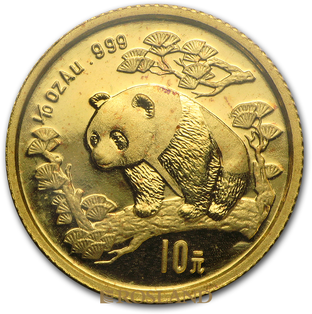 1/10 Unze Goldmünze China Panda 1997