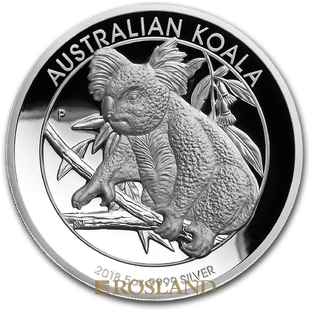 5 Unzen Silbermünze Koala 2018 PP (HR, Box, Zertifikat)