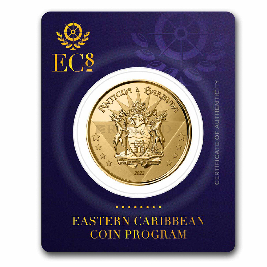 1 Unze Goldmünze EC8 Antigua & Barbuda Coat of Arms (Blister, Zertifikat)