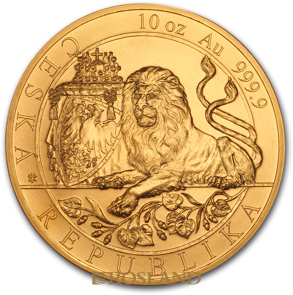 10 Unzen Goldmünze Tschechischer Löwe 2019 (Box, Zertifikat)
