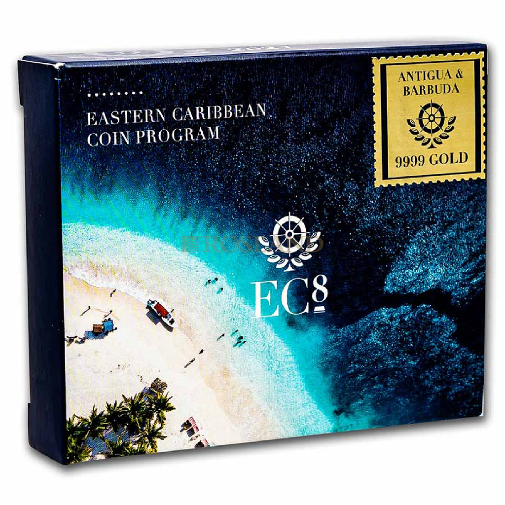 1 Unze Goldmünze EC8 Antigua & Barbuda Rum Runner 2021 PP (Koloriert, Box, Zertifikat)
