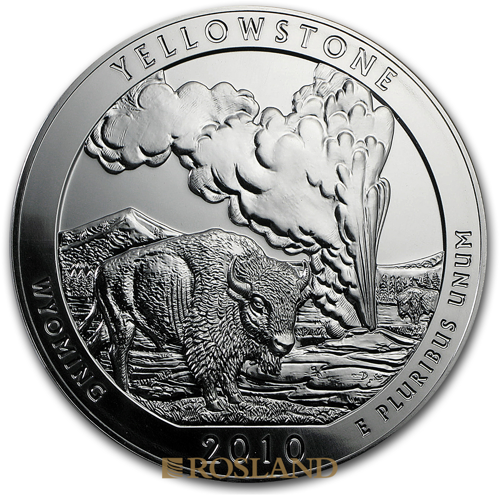 5 Unzen Silbermünze ATB Yellowstone National Park 2010 P (Box, Zertifikat)