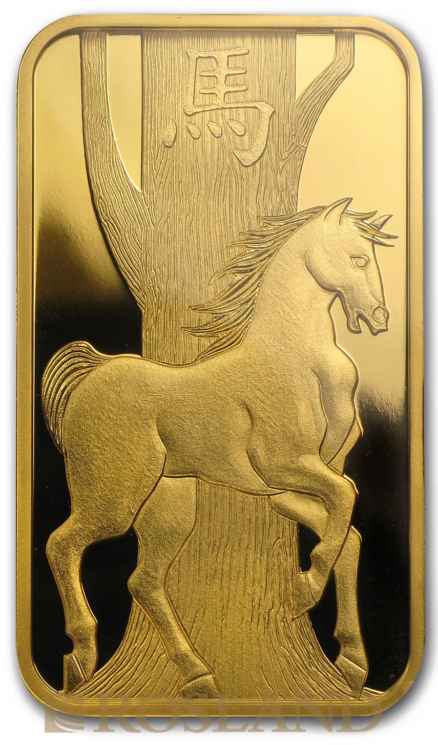 1 Unze Goldbarren PAMP Lunar Jahr des Pferdes 2014