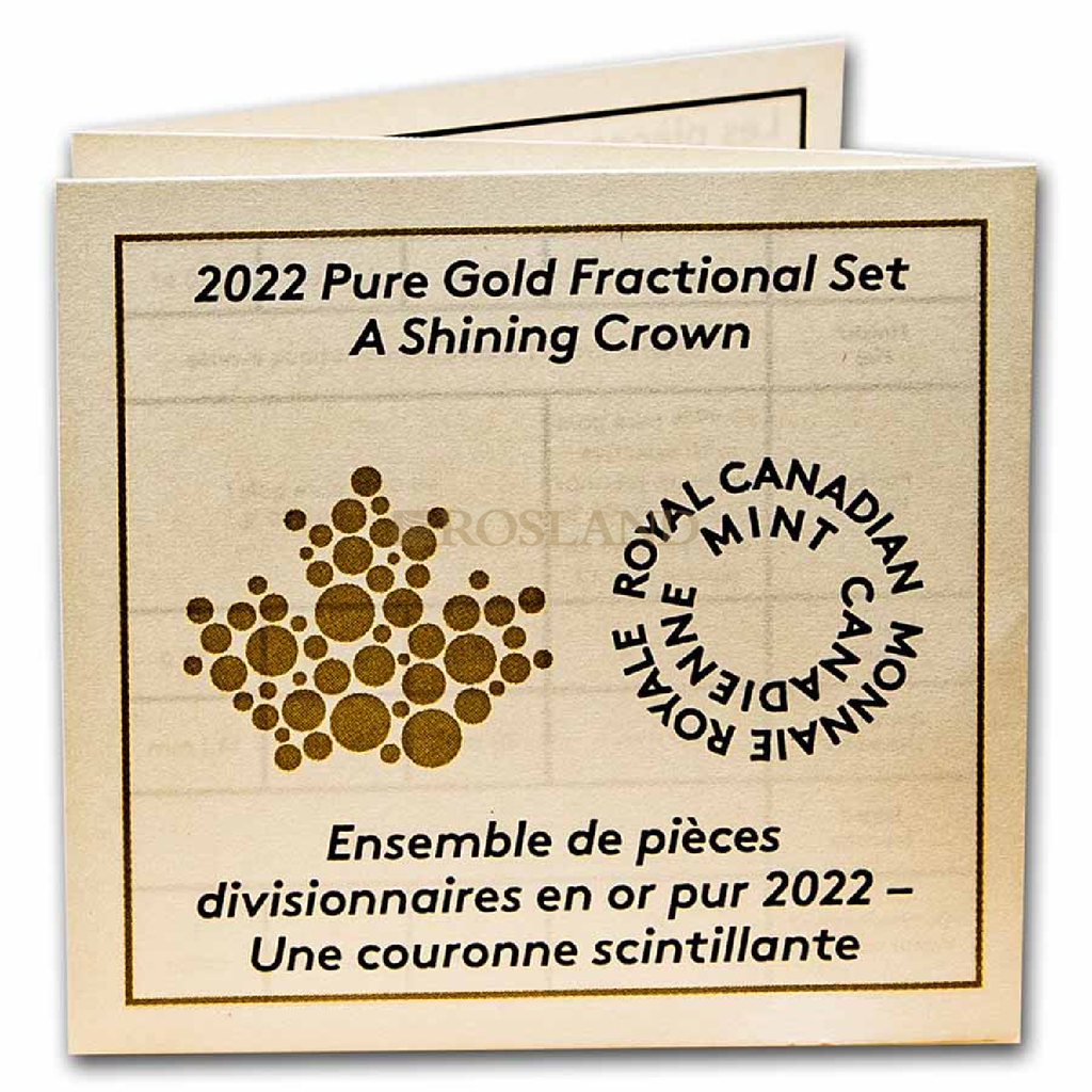 4 Goldmünzen Fractional Maple Leaf Set 2022 PP "A Shining Crown"