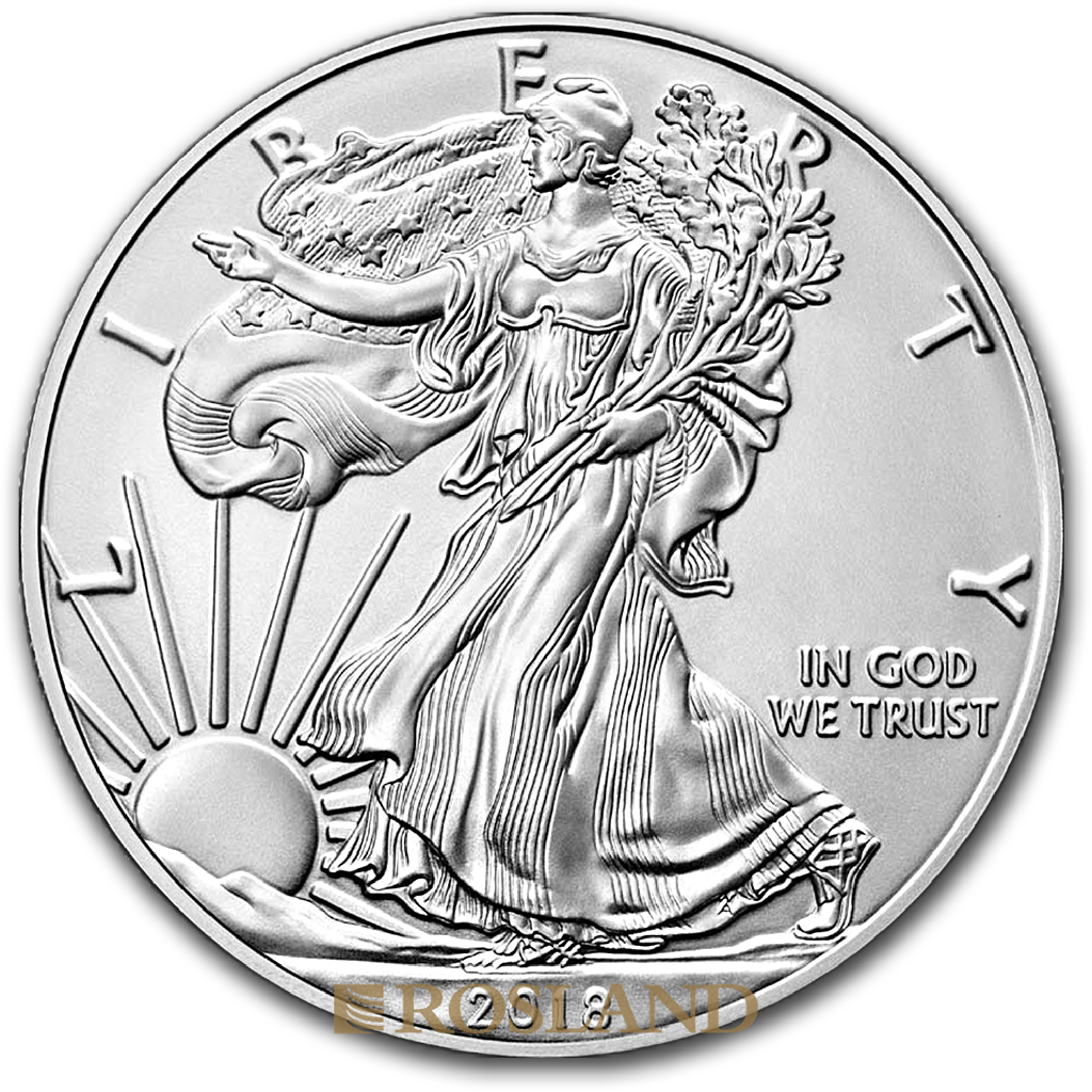 1 Unze Silbermünze American Eagle 2018 (W) Matt (Box, Zertifikat)