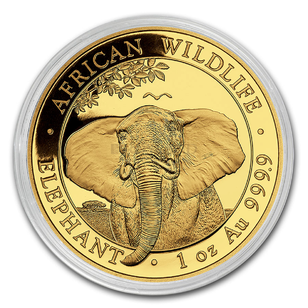 1 Unze Goldmünze Somalia Elefant 2021
