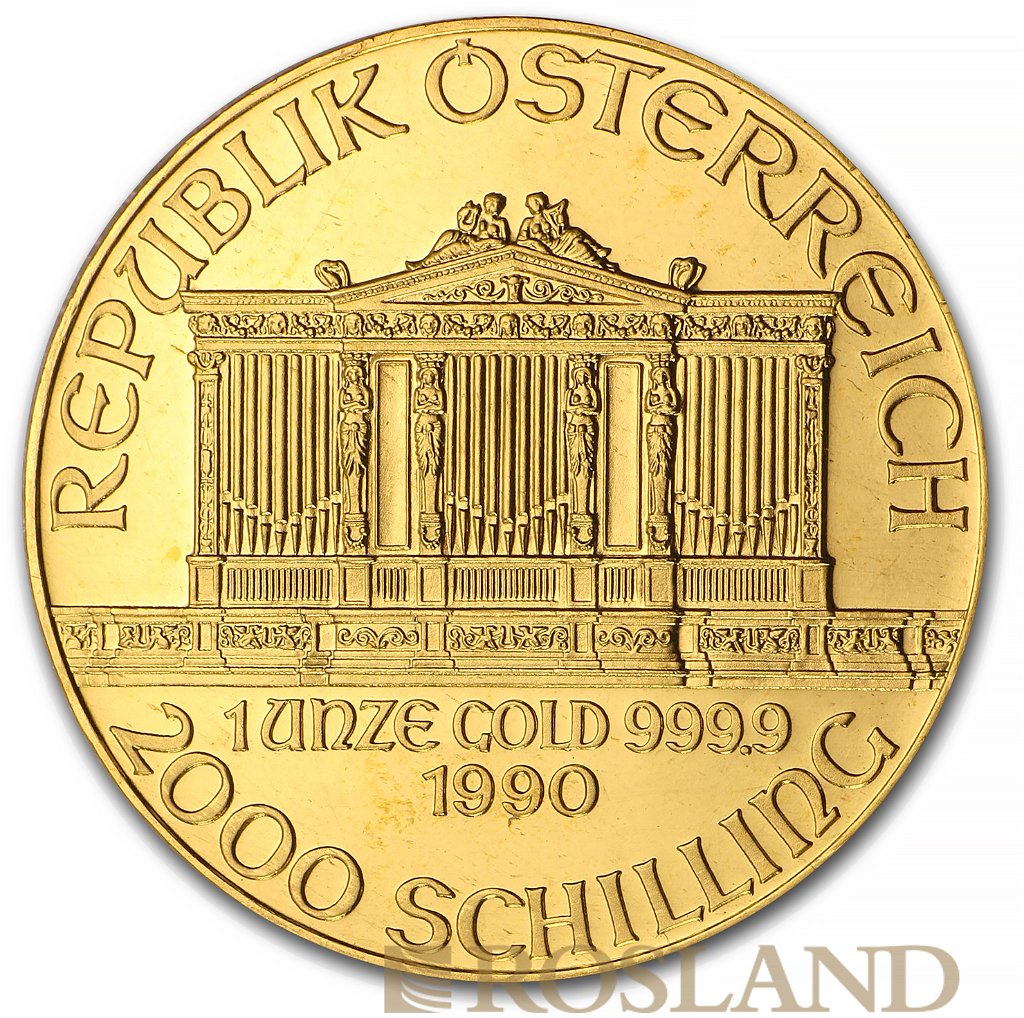 1 Unze Goldmünze Wiener Philharmoniker 1990