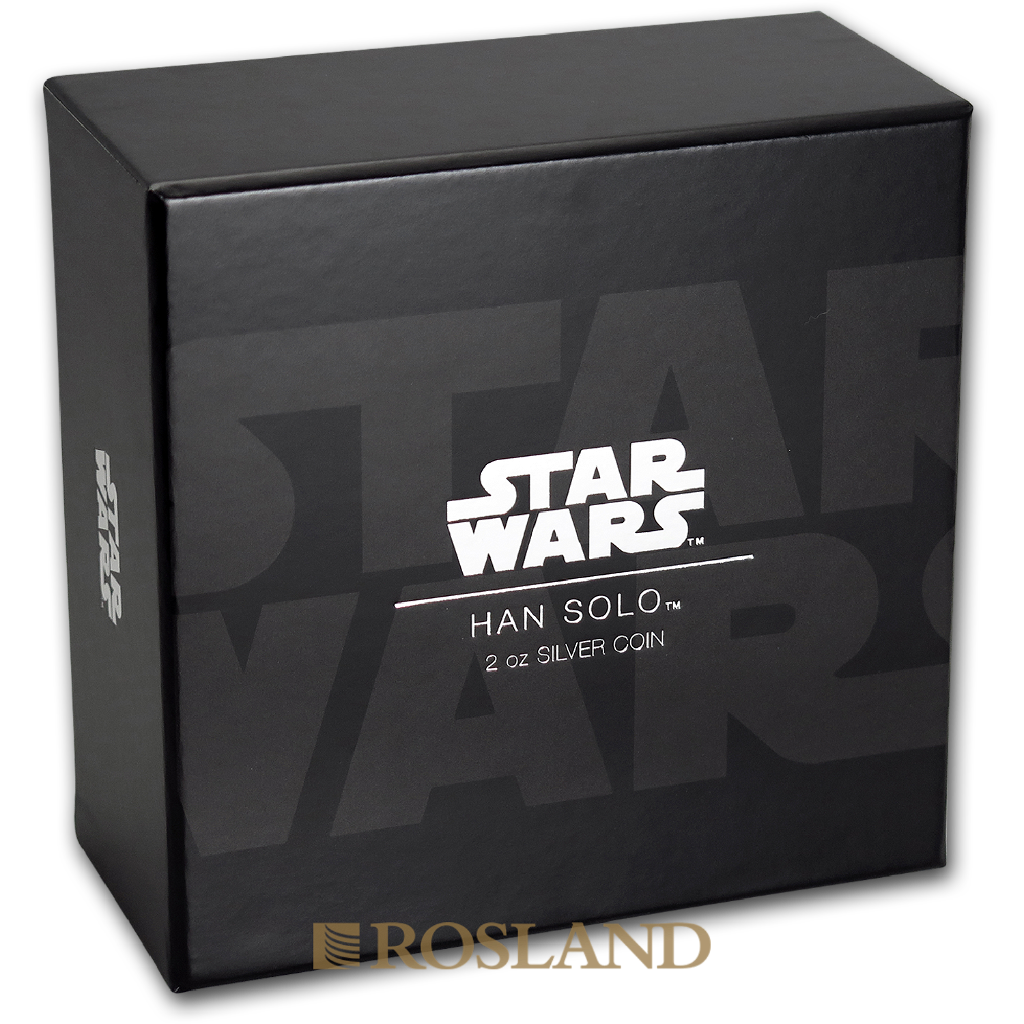 2 Unzen Silbermünze Star Wars™ Han Solo 2017 PP (UHR, Box, Zertifikat)