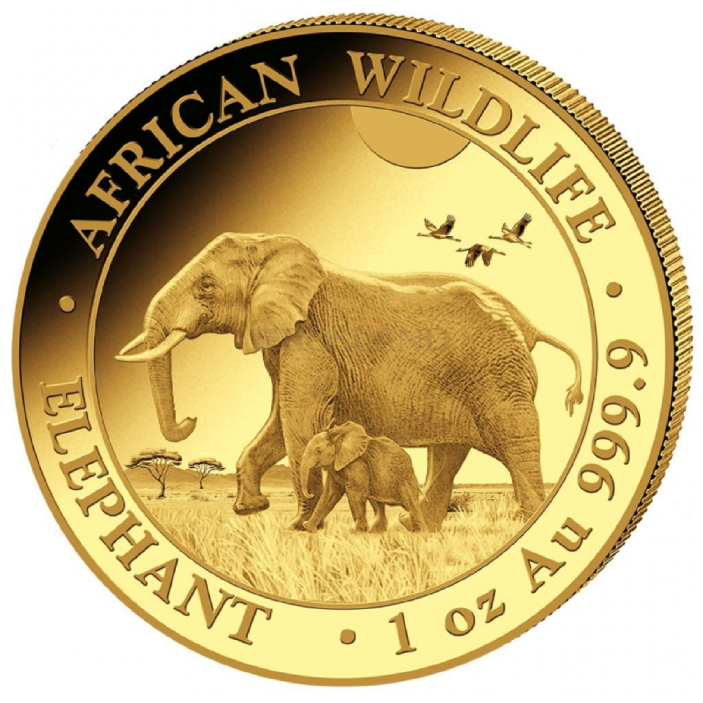 1 Unze Goldmünze Somalia Elefant 2022
