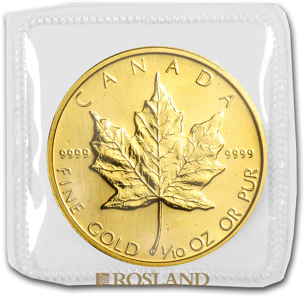 1/10 Unze Goldmünze Kanada Maple Leaf 1987