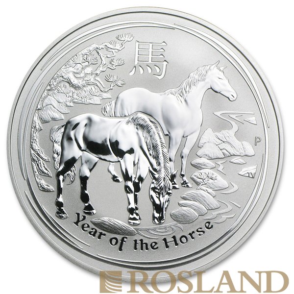10 Unzen Silbermünze Lunar 2 Pferd 2014