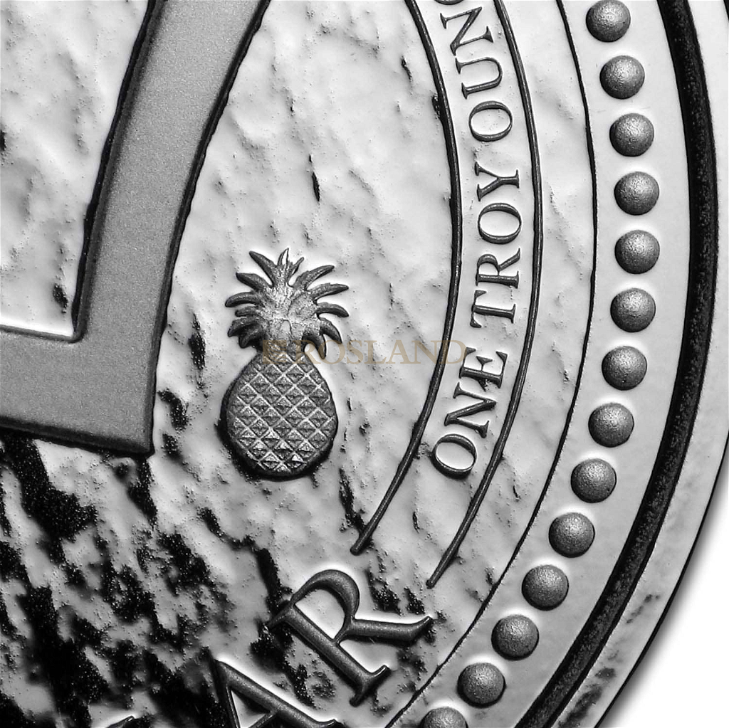 1 Unze Silbermünze Barbados Dreizack 2018 (Ananas Privy)