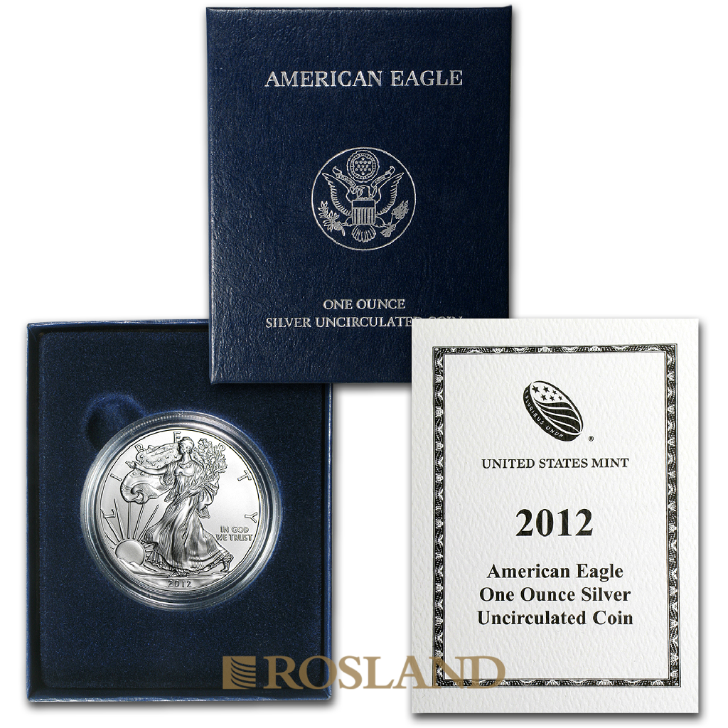 1 Unze Silbermünze American Eagle 2012 (W) Matt (Box, Zertifikat)