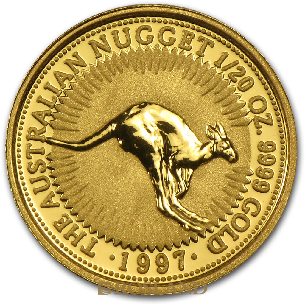 1/20 Unze Goldnugget Australien Känguru 1997