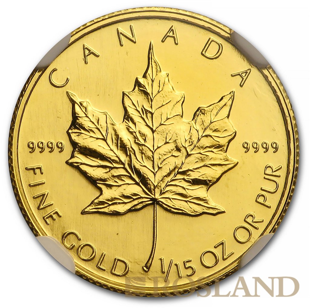 1/15 Unze Goldmünze Kanada Maple Leaf 1994 PP NGC MS-69