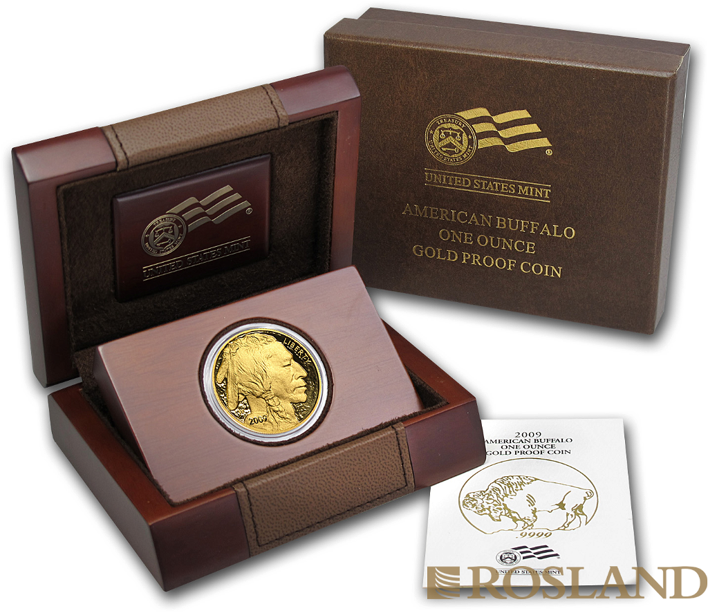 1 Unze Goldmünze American Buffalo 2009 PP (Box, Zertifikat)