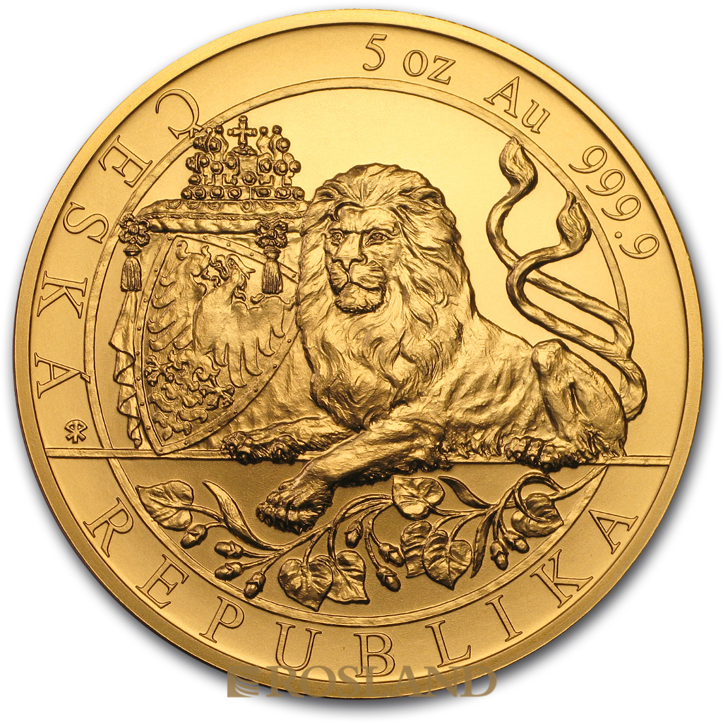 5 Unzen Goldmünze Tschechischer Löwe 2019 (Box, Zertifikat)