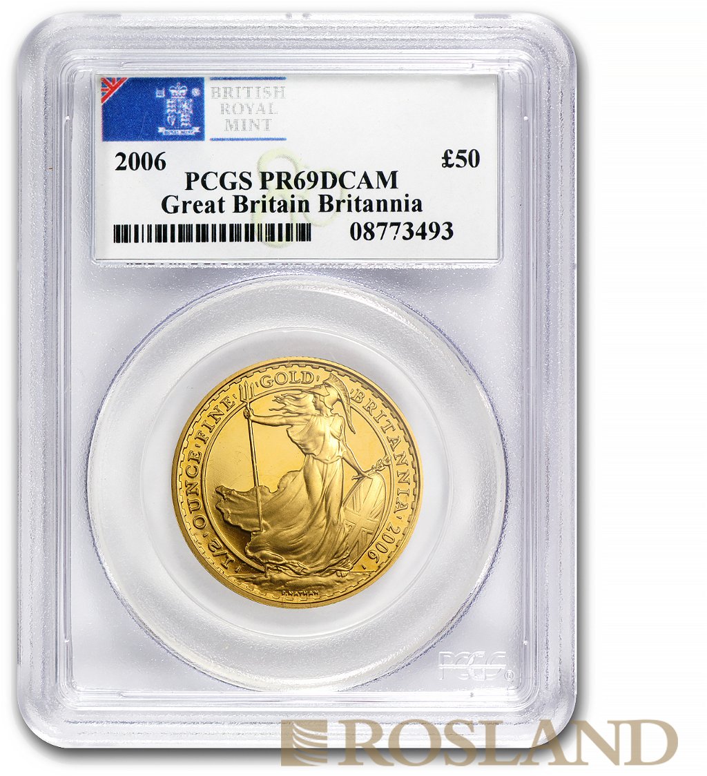 1/2 Unze Goldmünze Britannia 2006 PP PCGS PR-69 DCAM