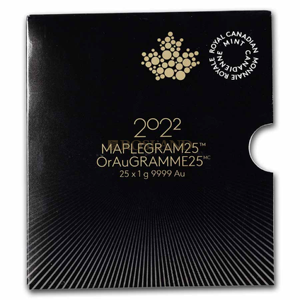 25x1 Gramm Goldmünze Maple Leaf 2022 (Maplegram25™)