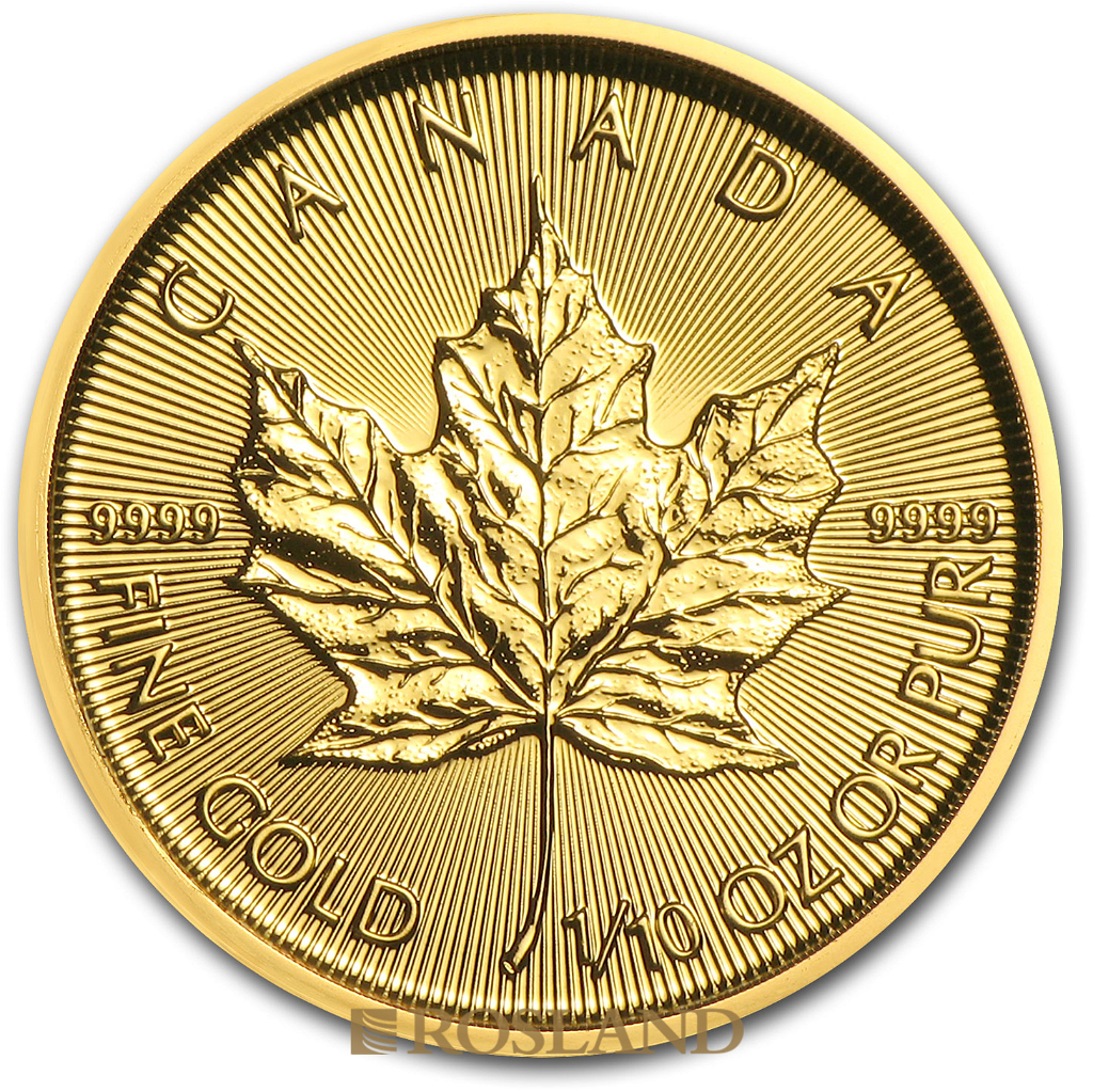 1/10 Unze Goldmünze Kanada Maple Leaf 2018