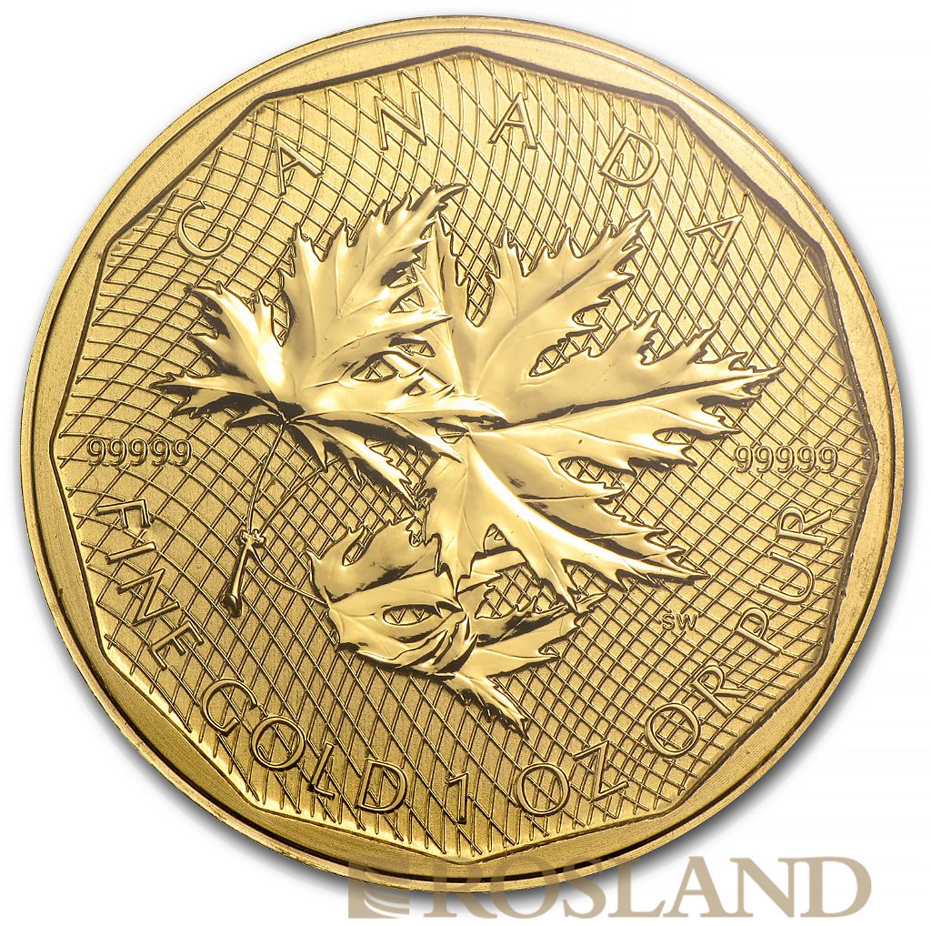 1 Unze Goldmünze Kanada Super Maple Leaf 2012 (5x9 Gold, Blister)