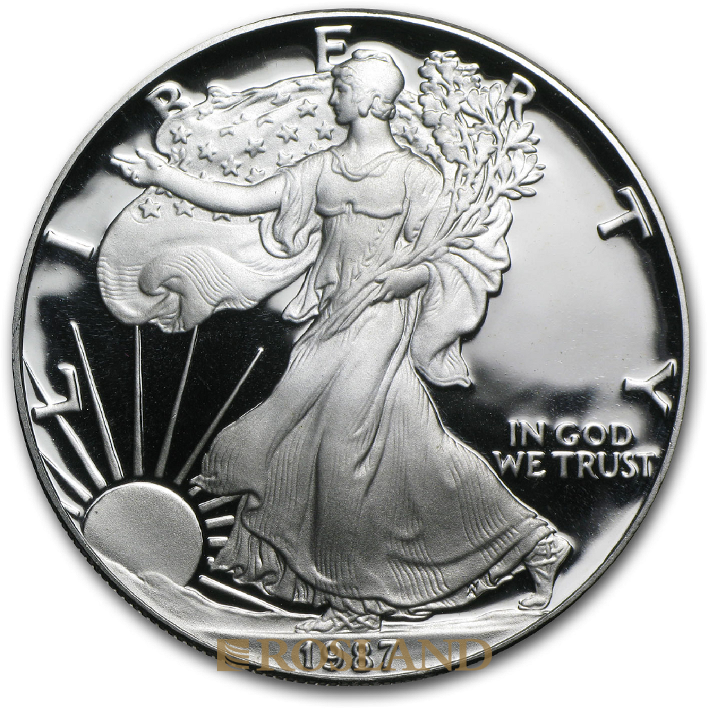 1 Unze Silbermünze American Eagle 1987 (S) PP PCGS PR-70 DCAM