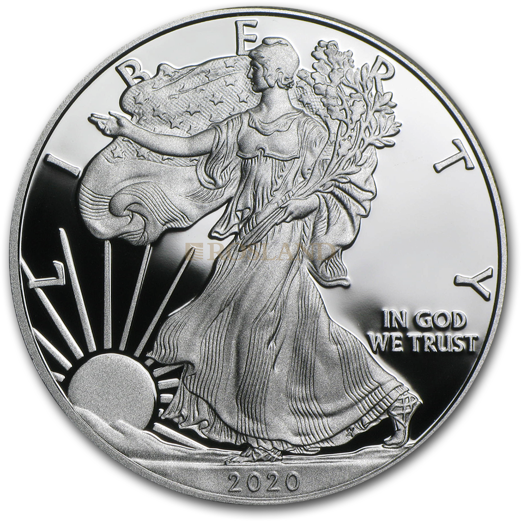 1 Unze Silbermünze American Eagle 2020 (W) PP PCGS PR-70 (FD, DCAM)