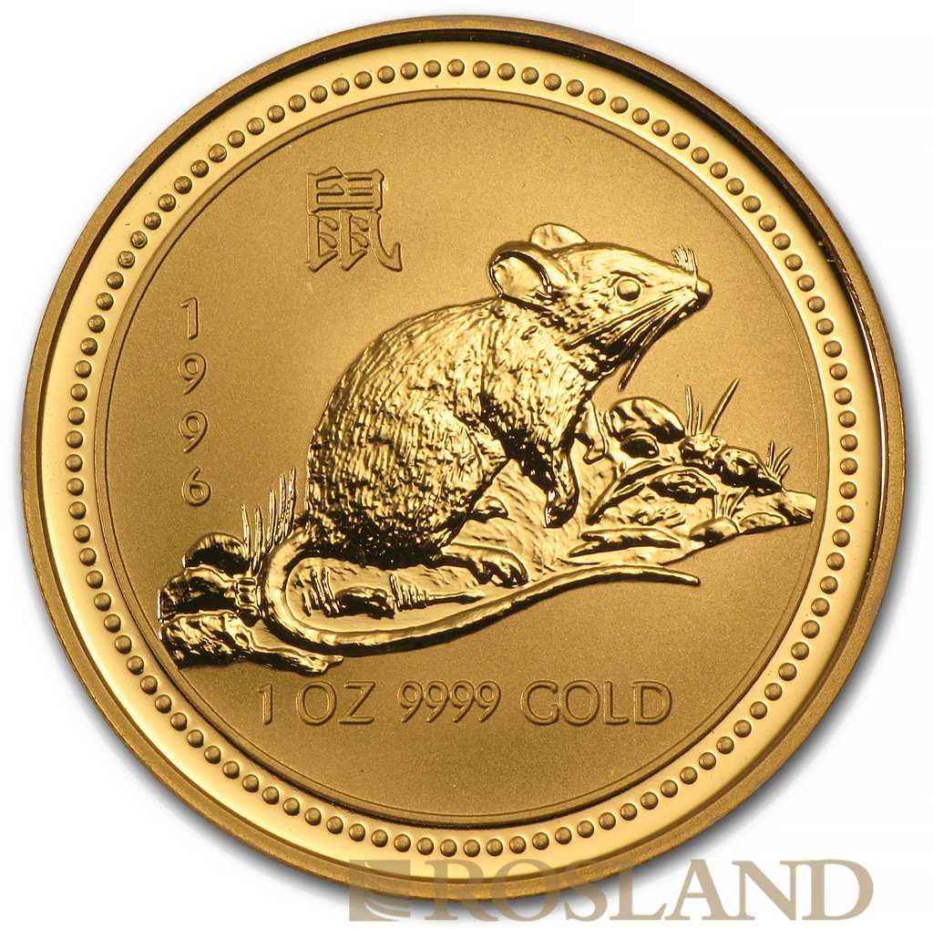 1 Unze Goldmünze Australien Lunar 1 Ratte 1996