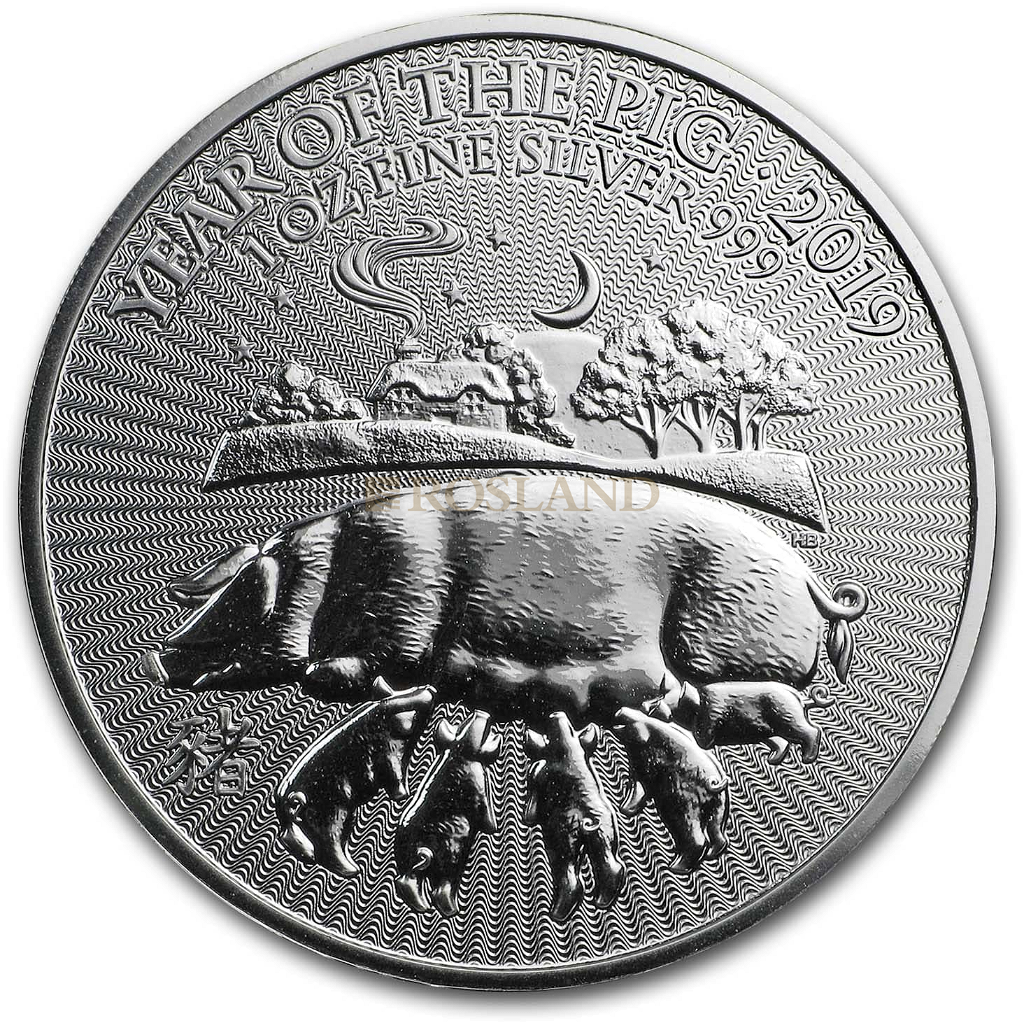 1 Unze Silbermünze Great Britain Jahr des Schweines 2019