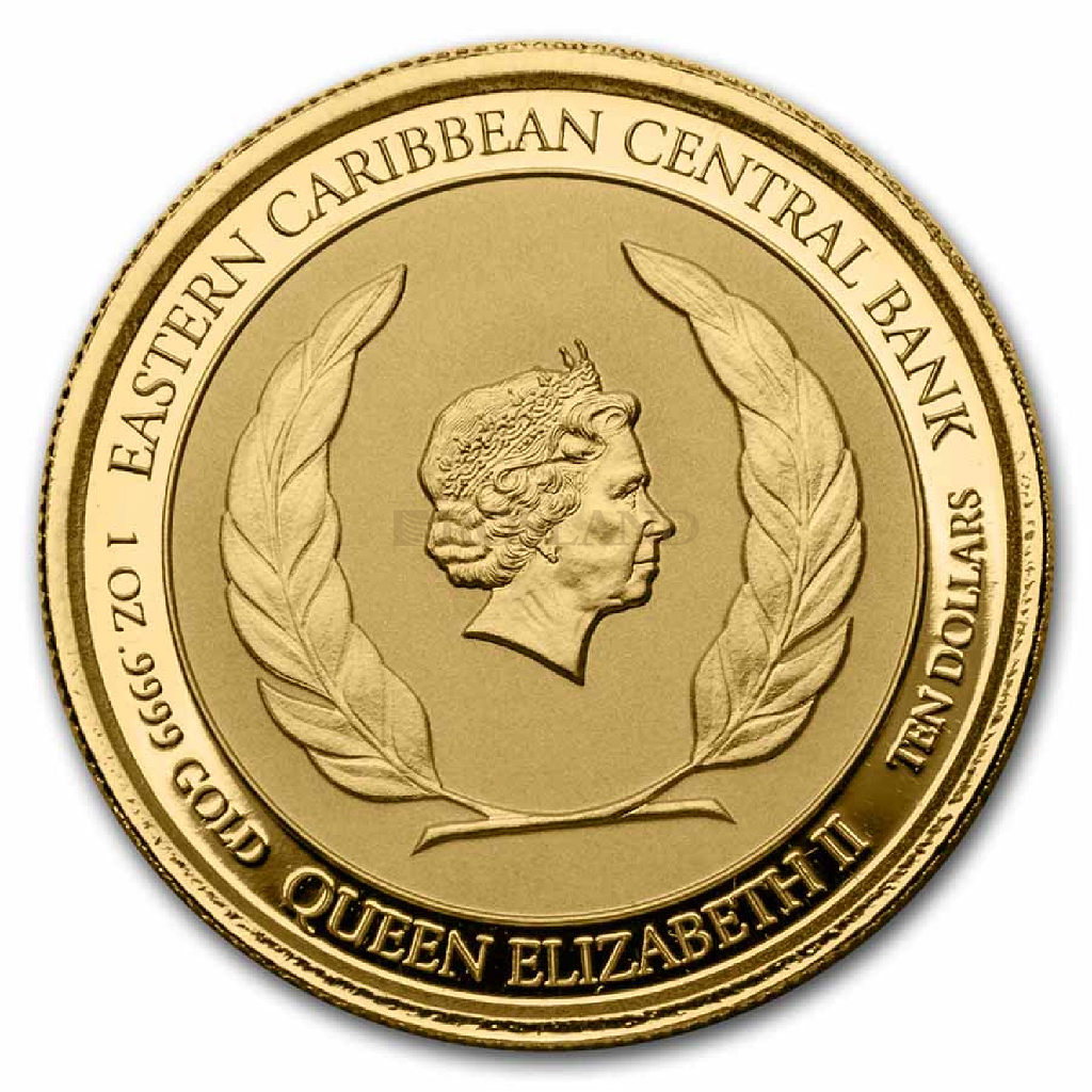 1 Unze Goldmünze EC8 Dominica Gold Sisserou Parrot 2021 PP (Koloriert, Box, Zertifikat)