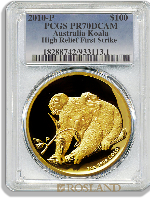 1 Unze Goldmünze Australien Koala 2010 PP PCGS PR-70 (DCAM, FS, HR)