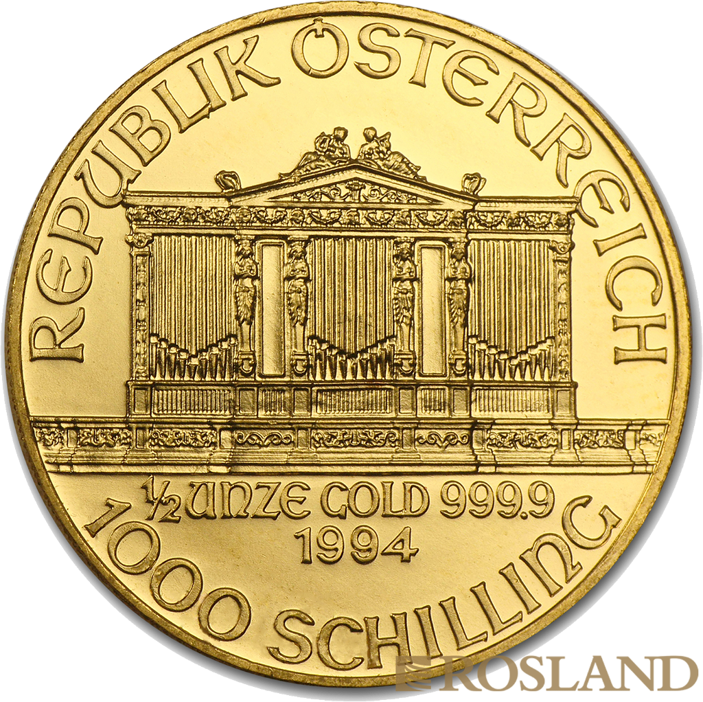 1/2 Unze Goldmünze Wiener Philharmoniker 1994