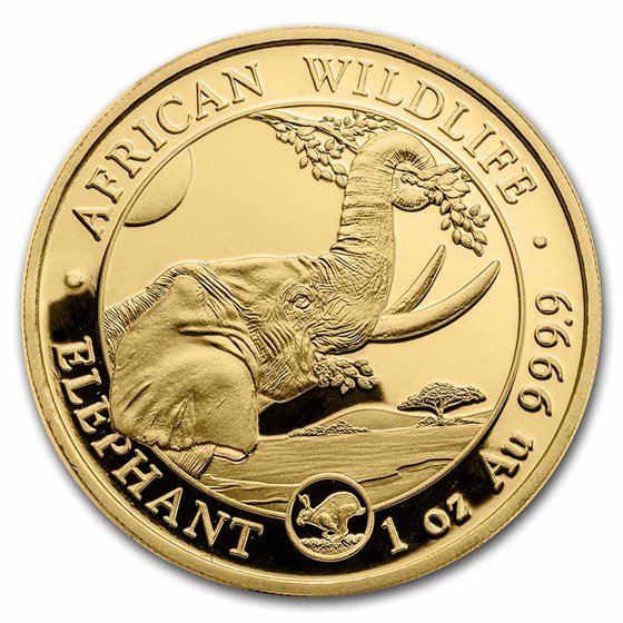 1 Unze Goldmünze Somalia Elefant 2023 (Rabbit Privy) (Box,Zertifikat)