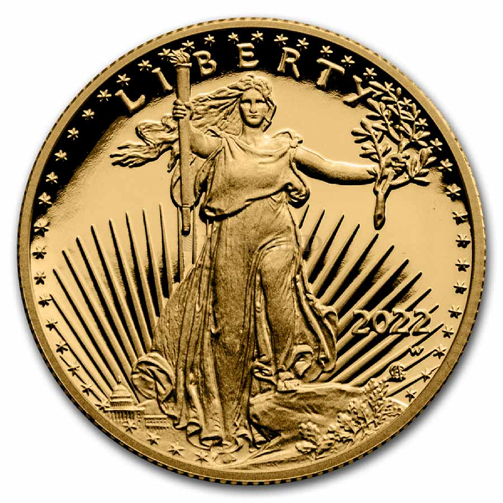 1/2 Unze Goldmünze American Eagle 2022 PP (W, Box, Zertifikat)