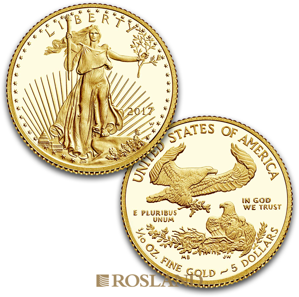 1,85 Unzen  4 Goldmünzen Set American Eagle 2017 PP (W, Box, Zertifikat)