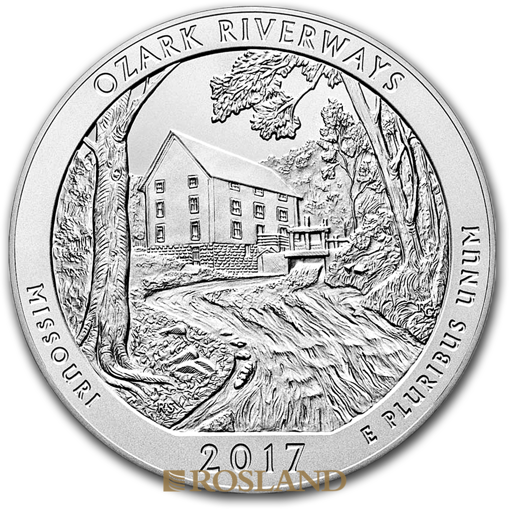 5 Unzen Silbermünze ATB Ozark National Scenic Riverways 2017 P (Box, Zertifikat)