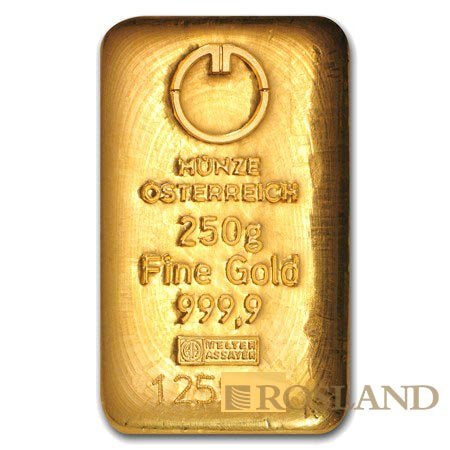 250 Gramm Goldbarren Münze Österreich (Gussbarren)